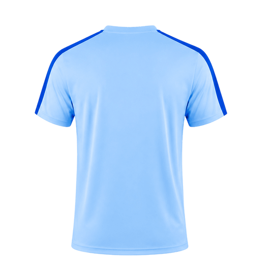 Camiseta de pádel Sarposhop para hombre en color azul cielo con detalles en azul oscuro, tejido técnico transpirable