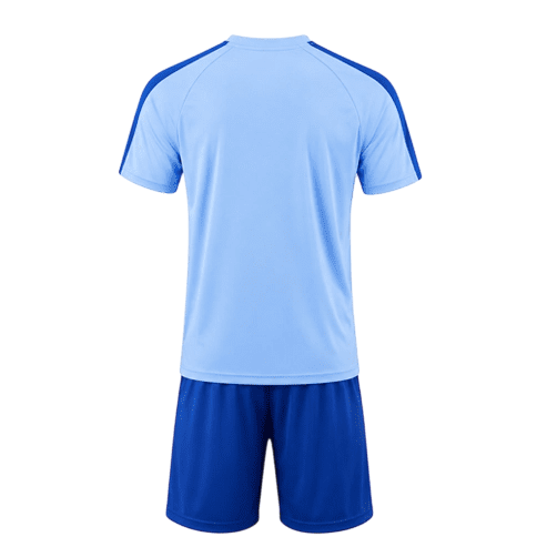 Conjunto de pádel Sarposhop para hombre en azul claro y azul oscuro, camiseta técnica transpirable y pantalón corto