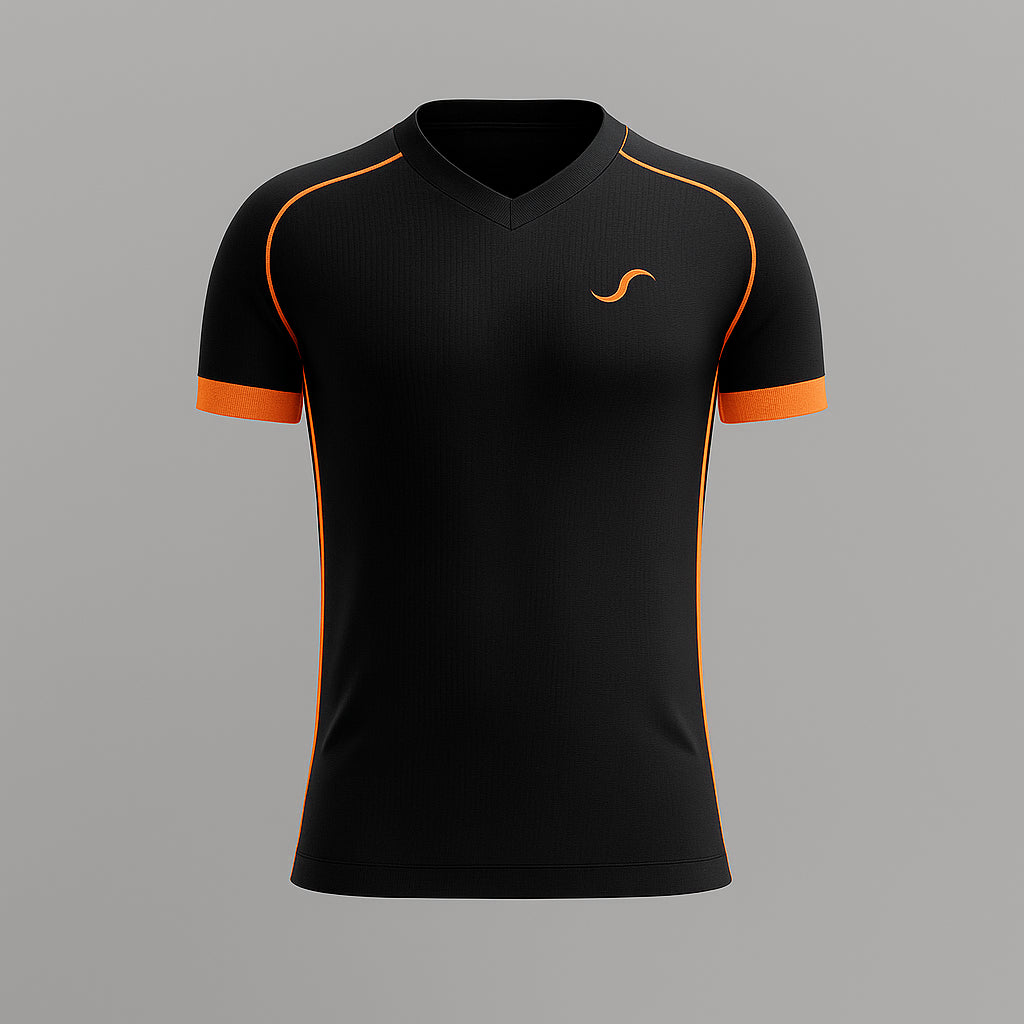 Camiseta de Pádel Negra y Naranja