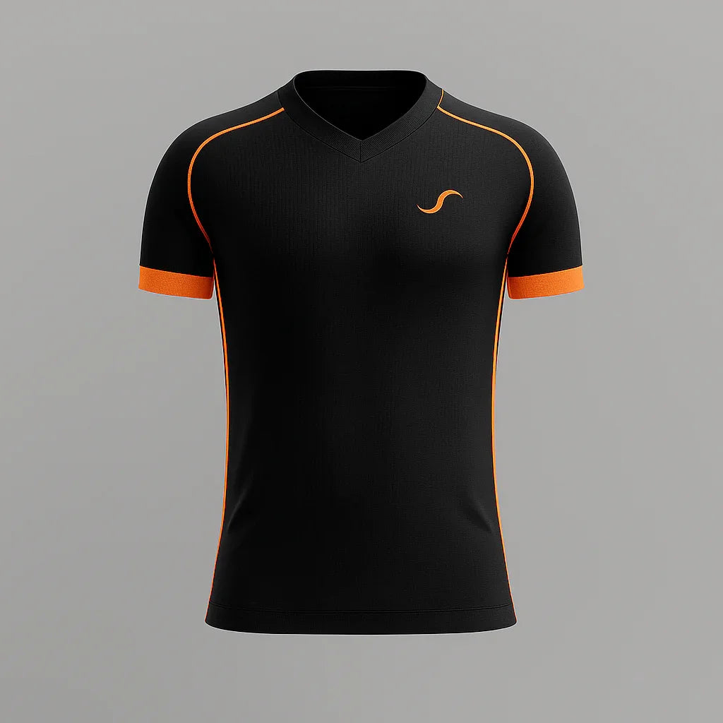 Camiseta de Pádel Negra y Naranja - Sarposhop