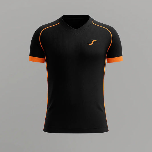 Camiseta de Pádel Negra y Naranja - Sarposhop