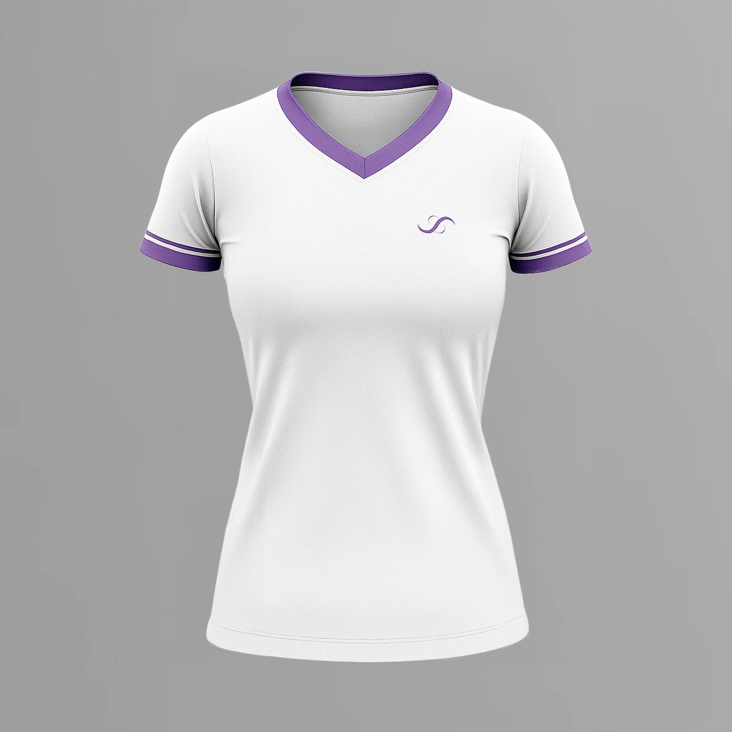 Camiseta de Pádel Mujer Blanca y Morada
