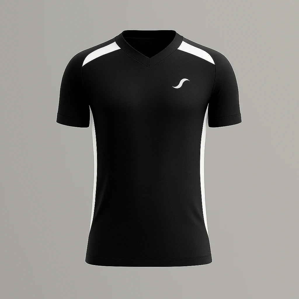 Camiseta de Pádel Negra y Blanca