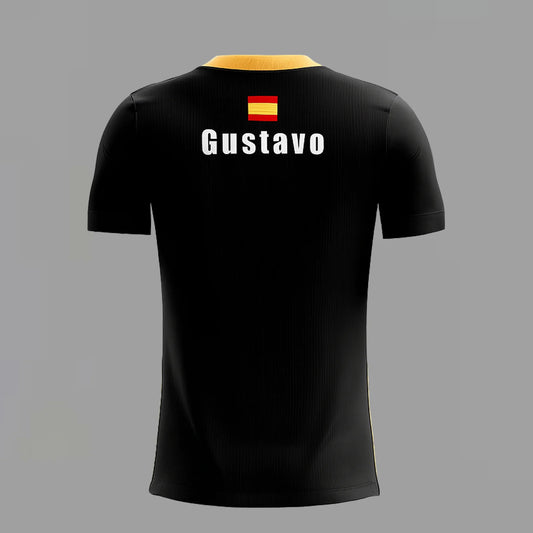 Camiseta de Pádel Negra y Amarilla Personalizada