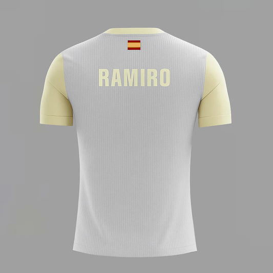 Camiseta de Pádel Gris y Amarilla Personalizada - Sarposhop