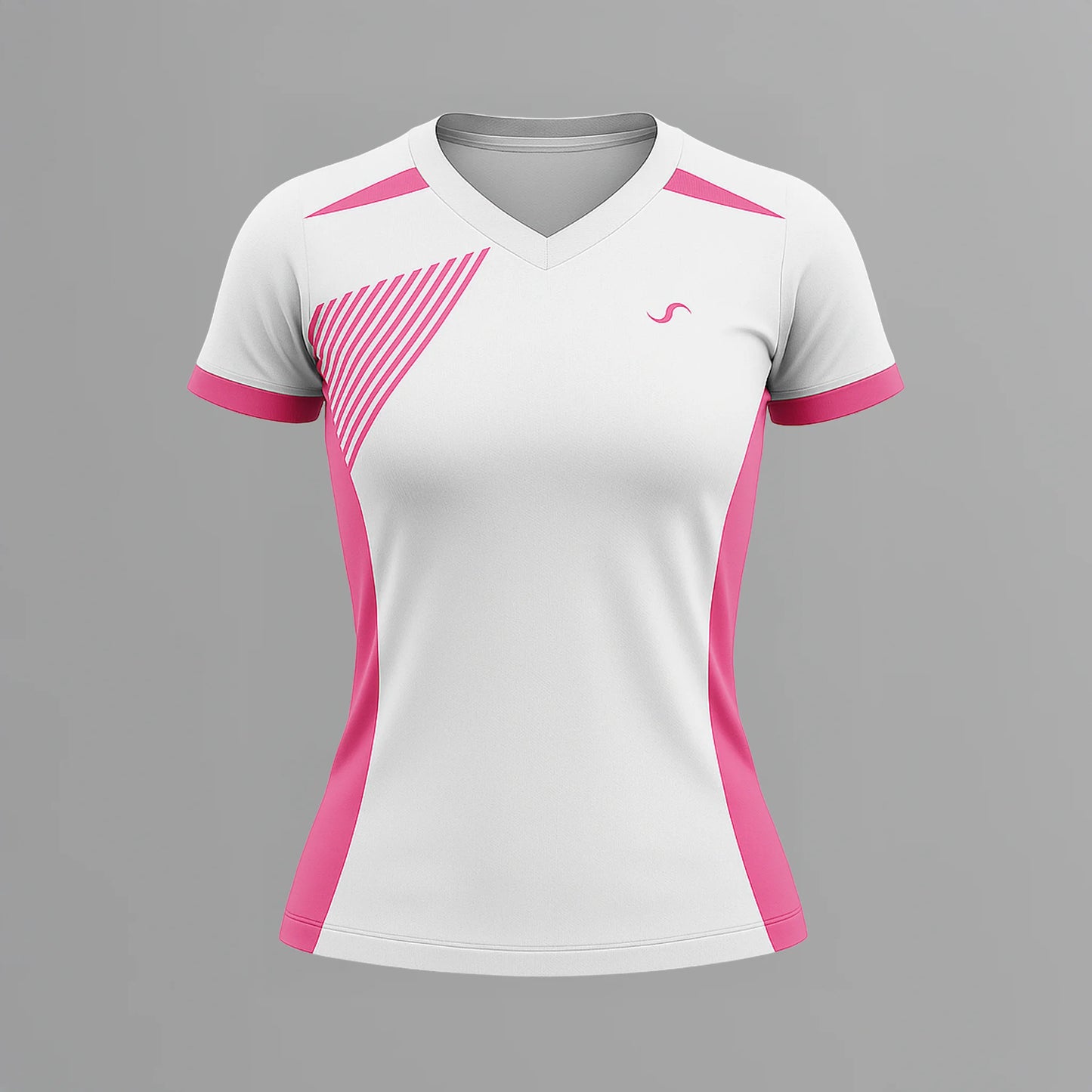 Camiseta de Pádel Mujer Blanca y Rosa