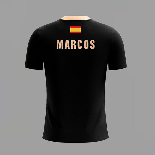 Camiseta de Pádel Negra y Salmón