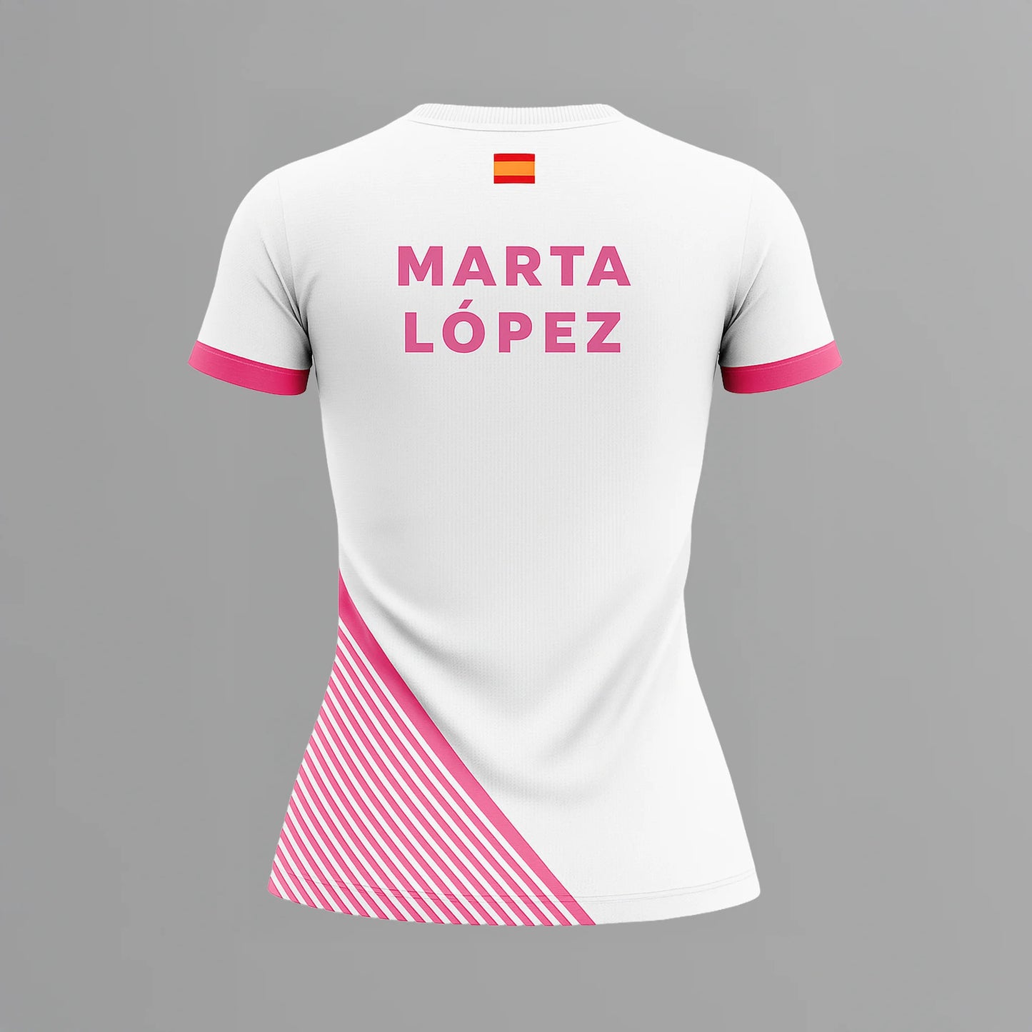 Camiseta de Pádel Mujer Blanca y Rosa