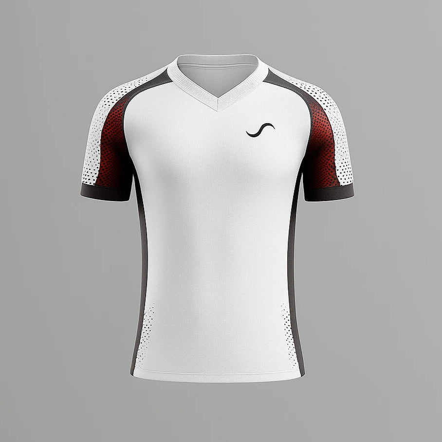 Camiseta de Pádel Blanca y Roja