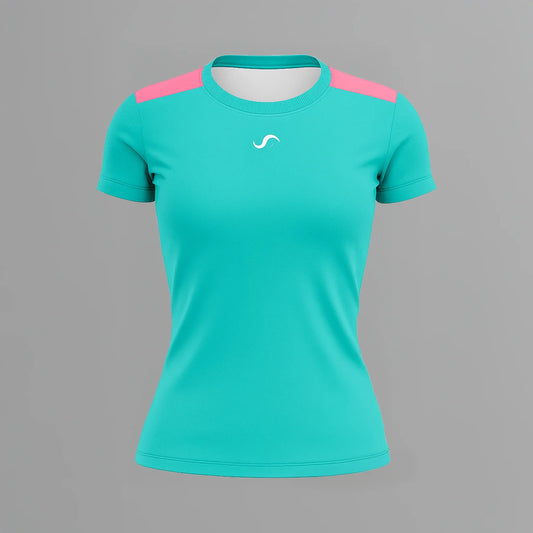 Camiseta de Pádel Mujer Azul Turquesa - Sarposhop