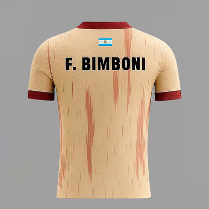 Camiseta de Pádel Beige y Rojo Fuego