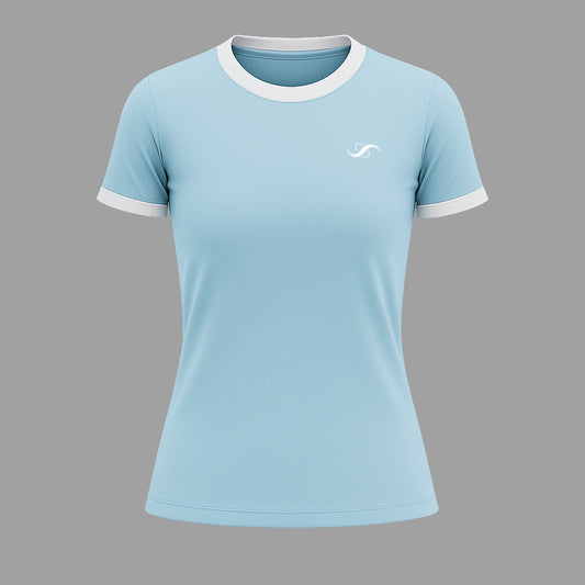Camiseta de Pádel Mujer Celeste y Blanca - Sarposhop