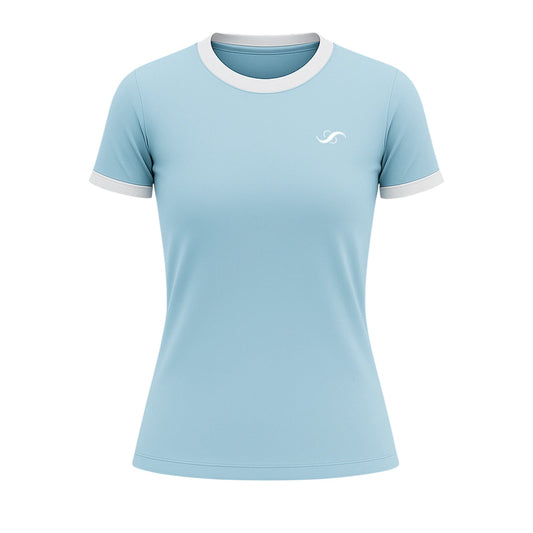 Camiseta de Pádel Mujer Celeste y Blanca - Sarposhop