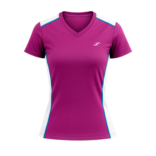 Camiseta de Pádel Mujer Morada y Blanca - Sarposhop