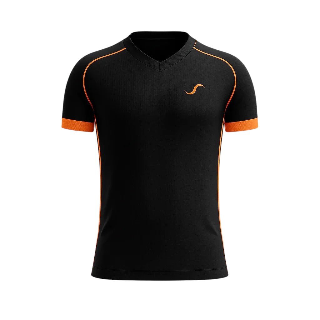 Camiseta de Pádel Negra y Naranja - Sarposhop