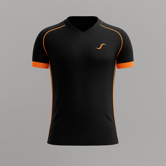 Camiseta de Pádel Negra y Naranja