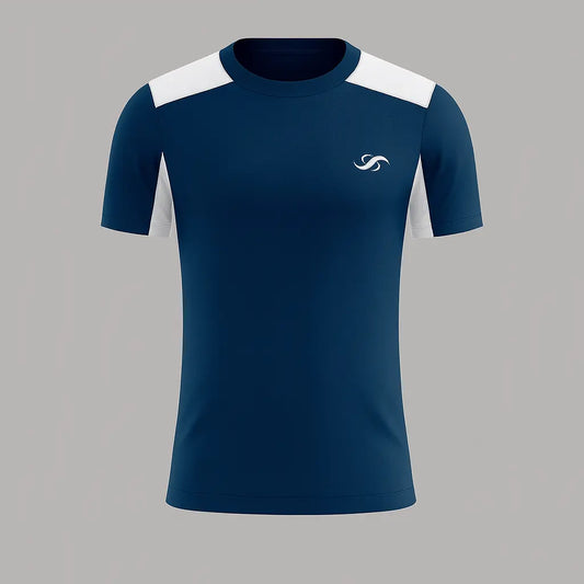 Camiseta de Pádel Azul Marino y Blanca