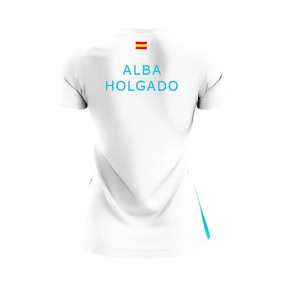 Camiseta de Pádel Mujer Blanca y Azul - Sarposhop
