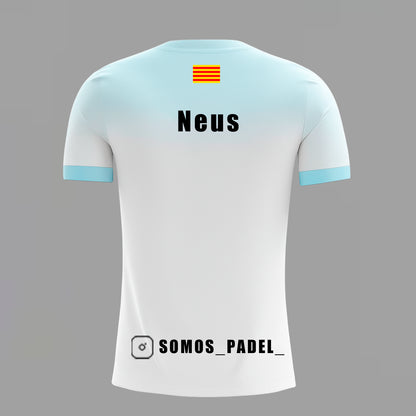 Camiseta de Pádel Mujer Blanca y Azul - Edición Especial "Somos Padel" - Sarposhop