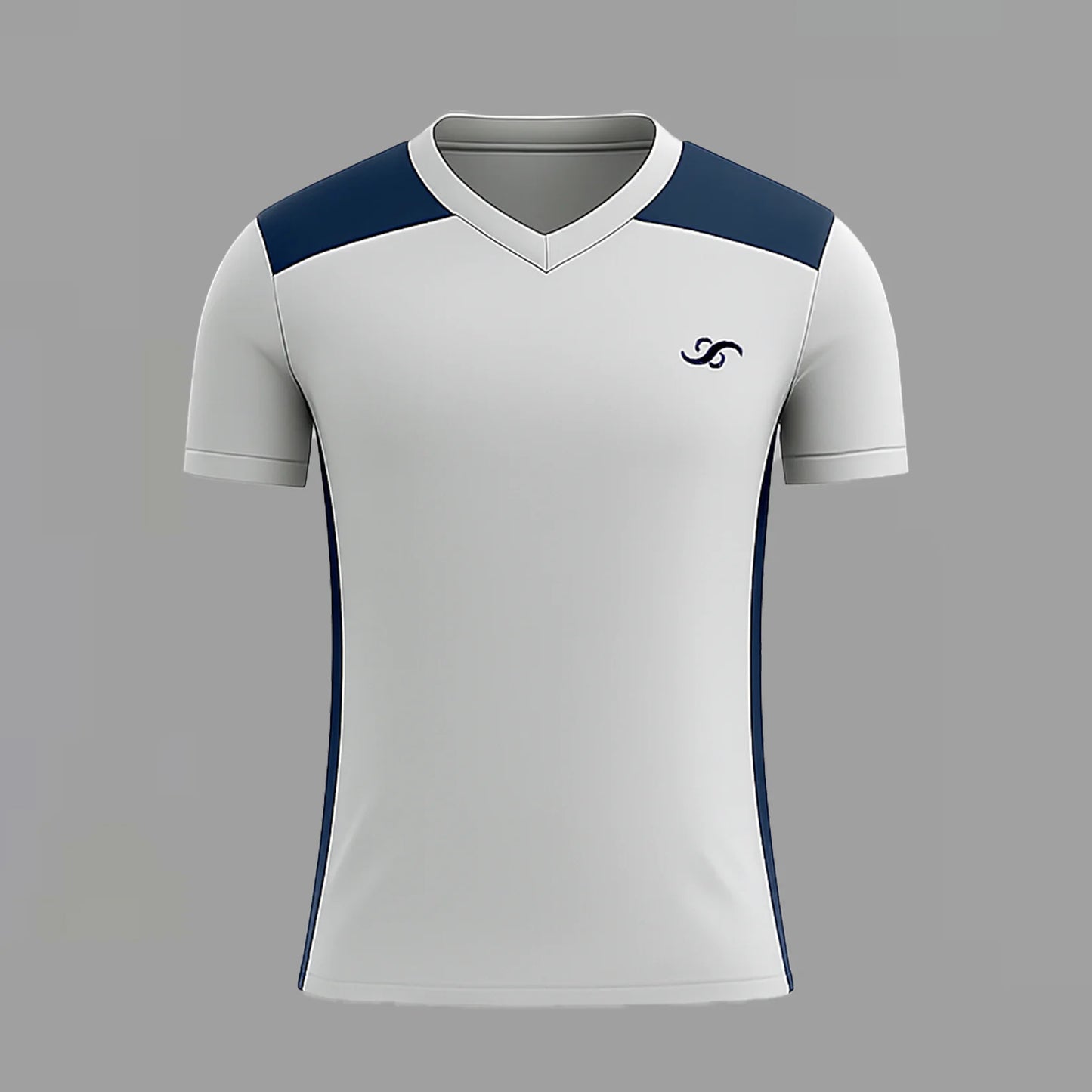 Camiseta de Pádel Blanco Grisáceo y Azul