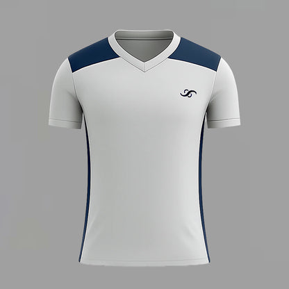 Camiseta de Pádel Blanco Grisáceo y Azul