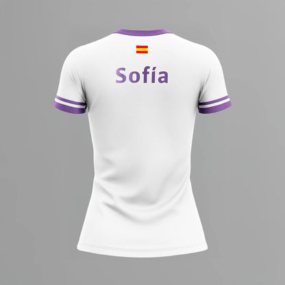 Camiseta de Pádel Mujer Blanca y Morada