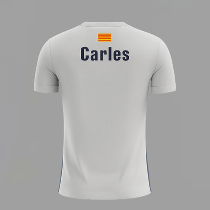 Camiseta de Pádel Blanco Grisáceo y Azul