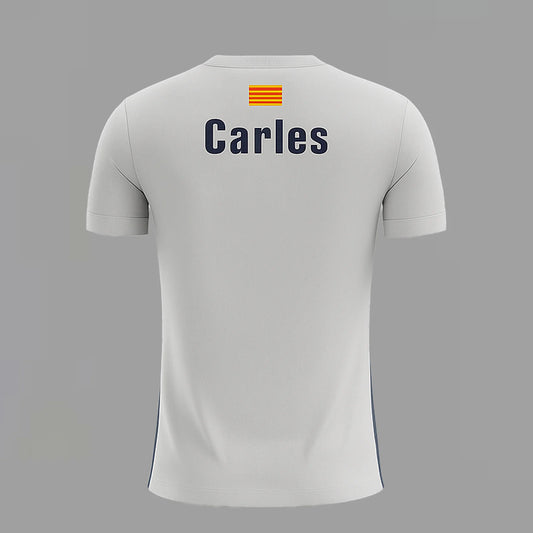 Camiseta de Pádel Blanco Grisáceo y Azul