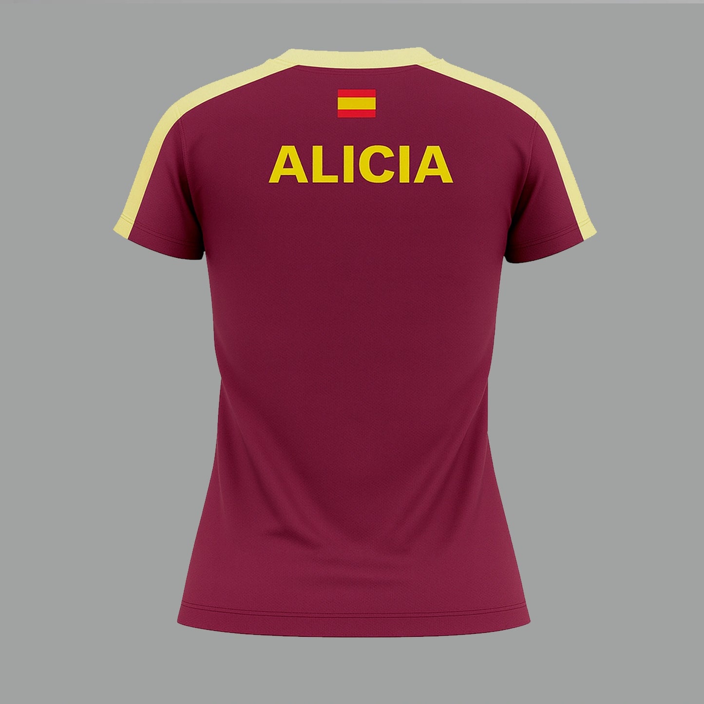 Camiseta de Pádel Mujer Granate y Amarilla - Sarposhop