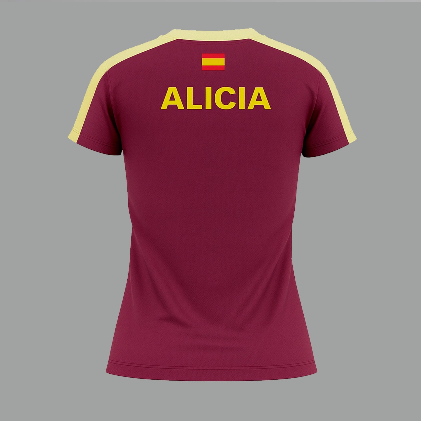 Camiseta de Pádel Mujer Granate y Amarilla - Sarposhop