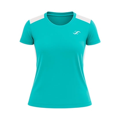 Camiseta de Pádel Mujer Verde Azulado y Blanca - Sarposhop