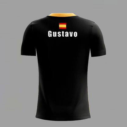 Camiseta de Pádel Negra y Amarilla Personalizada