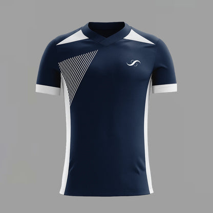 Camiseta de Pádel Blanca y Azul Marino