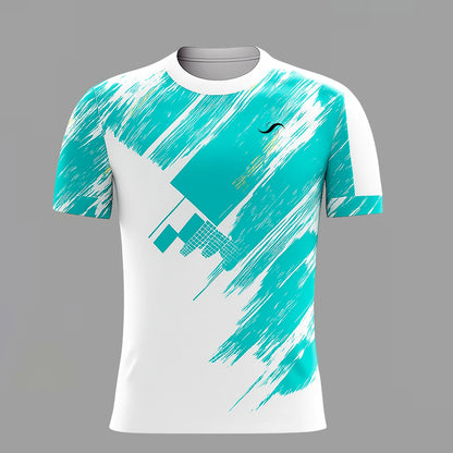 Camiseta de Pádel Blanca y Turquesa