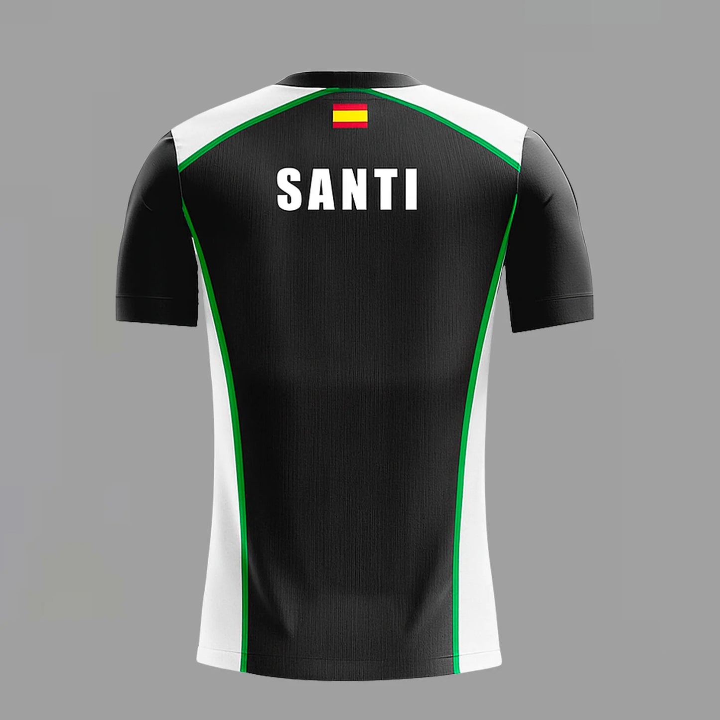 Camiseta de Pádel Negra, Blanca y Verde Personalizada