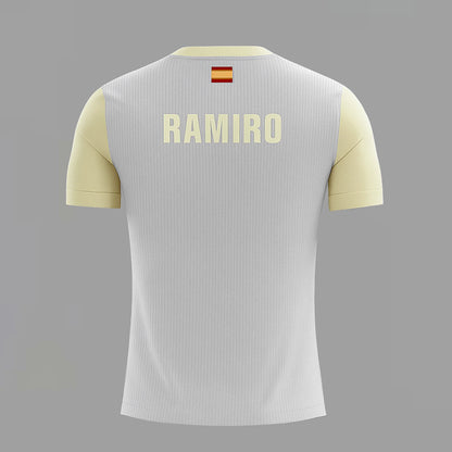 Camiseta de Pádel Gris y Amarilla Personalizada