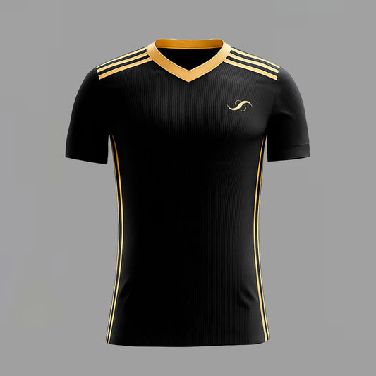 Camiseta de Pádel Negra y Amarilla Personalizada