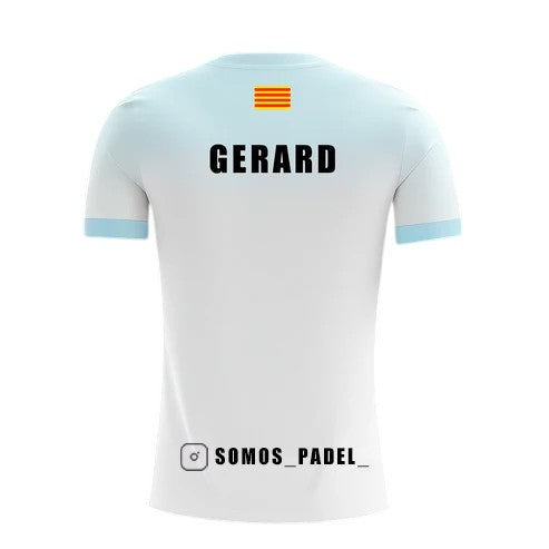 Camiseta de Pádel Blanca y Azul - Edición Especial "Somos Padel" - Sarposhop