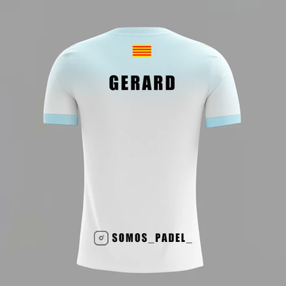 Camiseta de Pádel Blanca y Azul - Edición Especial "Somos Padel" - Sarposhop