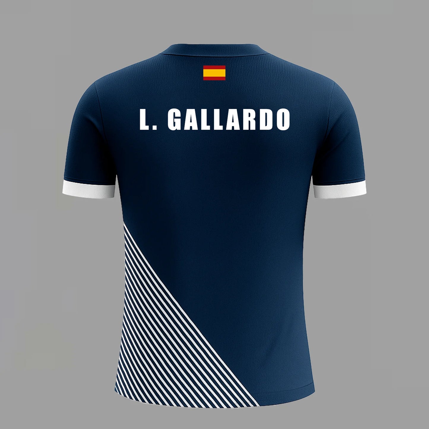 Camiseta de Pádel Blanca y Azul Marino
