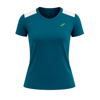 Camiseta de Pádel Mujer Verde Oscuro y Blanca - Sarposhop