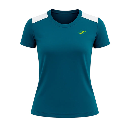 Camiseta de Pádel Mujer Verde Oscuro y Blanca - Sarposhop