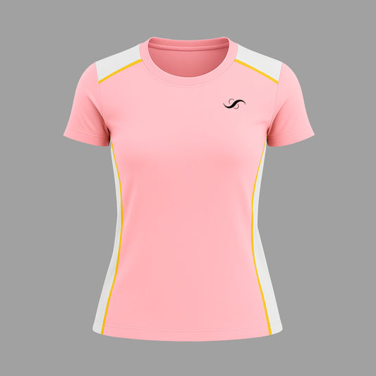 Camiseta de Pádel Mujer Rosa y Blanca - Sarposhop