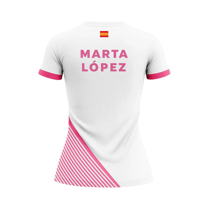 Camiseta de Pádel Mujer Blanca y Rosa - Sarposhop