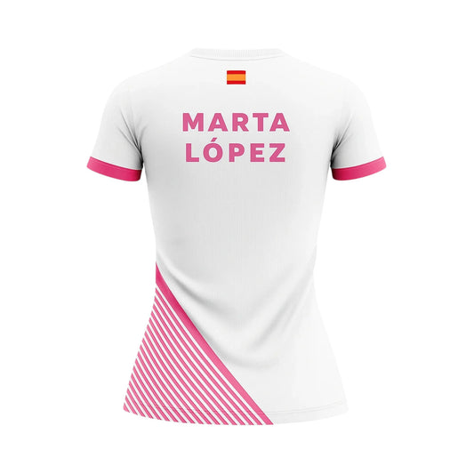 Camiseta de Pádel Mujer Blanca y Rosa - Sarposhop