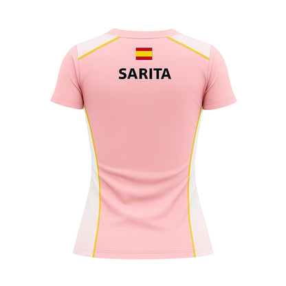 Camiseta de Pádel Mujer Rosa y Blanca - Sarposhop