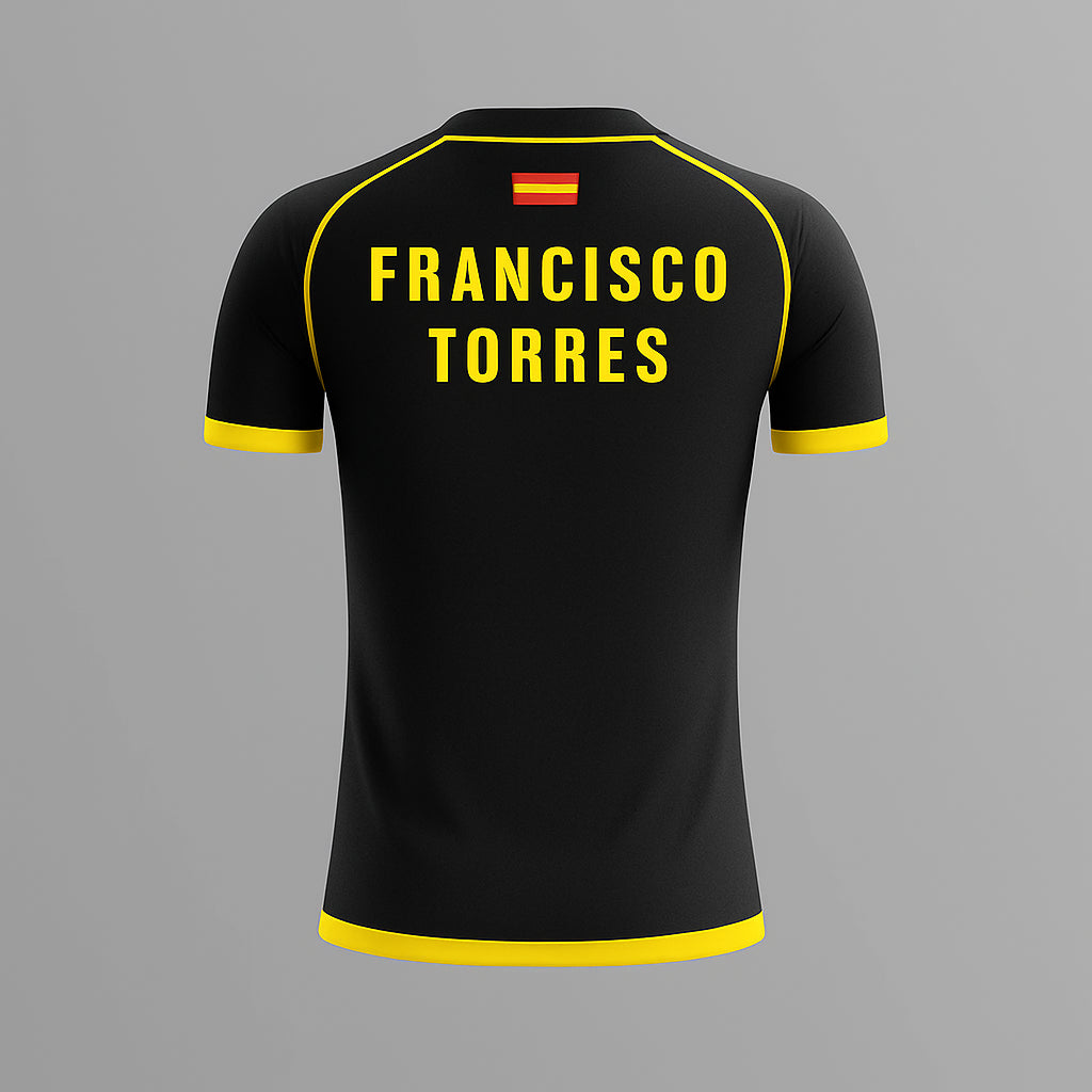 Camiseta de Pádel Negra y Amarilla