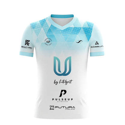 Camiseta de Pádel Blanca y Azul - Edición Especial "Somos Padel" - Sarposhop