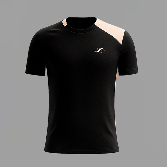 Camiseta de Pádel Negra y Salmón