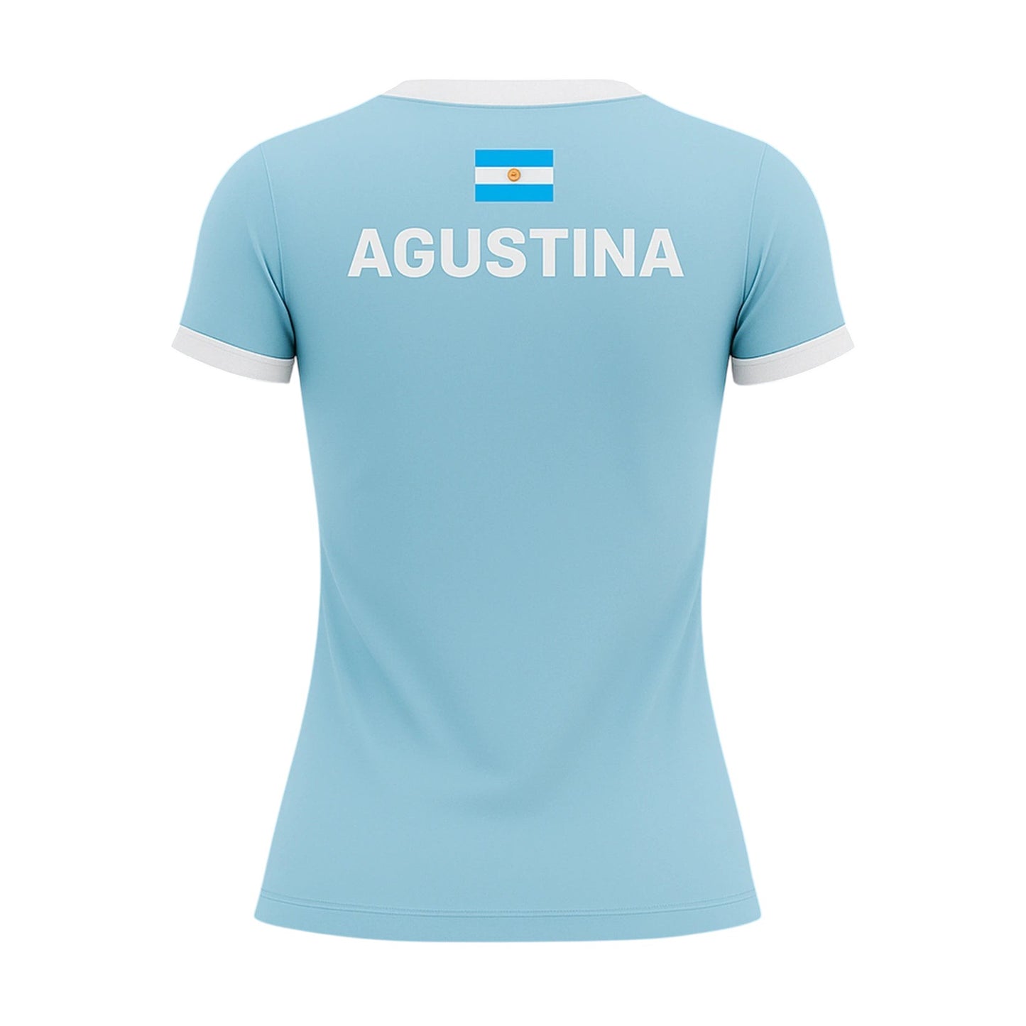 Camiseta de Pádel Mujer Celeste y Blanca - Sarposhop